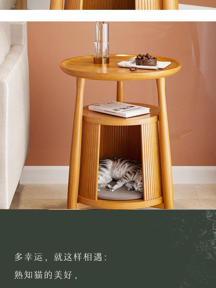 Thumbnail: Nordic Solid Wood Small Coffee Tables Designer Organizer Minimalist Side Table 