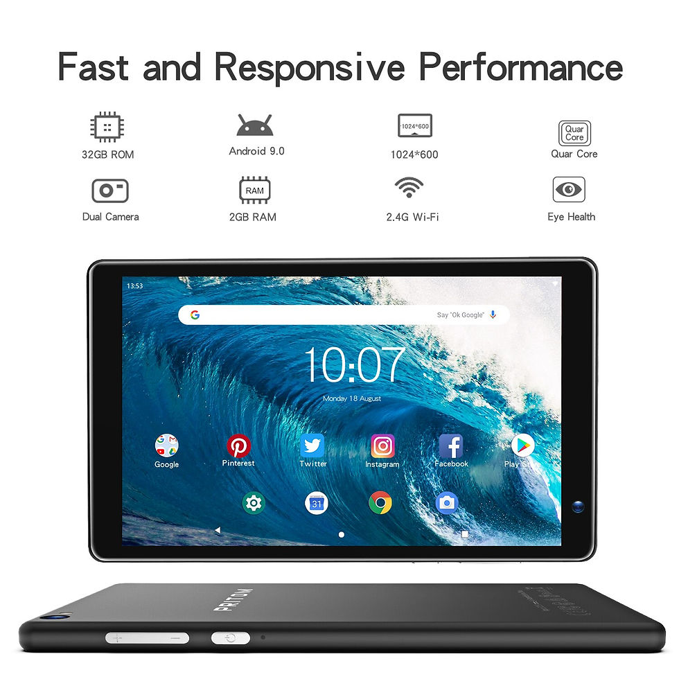 Thumbnail: PRITOM 7 Inch Tablet PC 32 GB Android 11 with Quad Core Processor HD IPS Displa