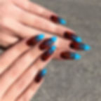 Thumbnail: 24pcs Simple Style Nail Art Colorful Lines Fake Nails In Shape Of Water Drop Pr