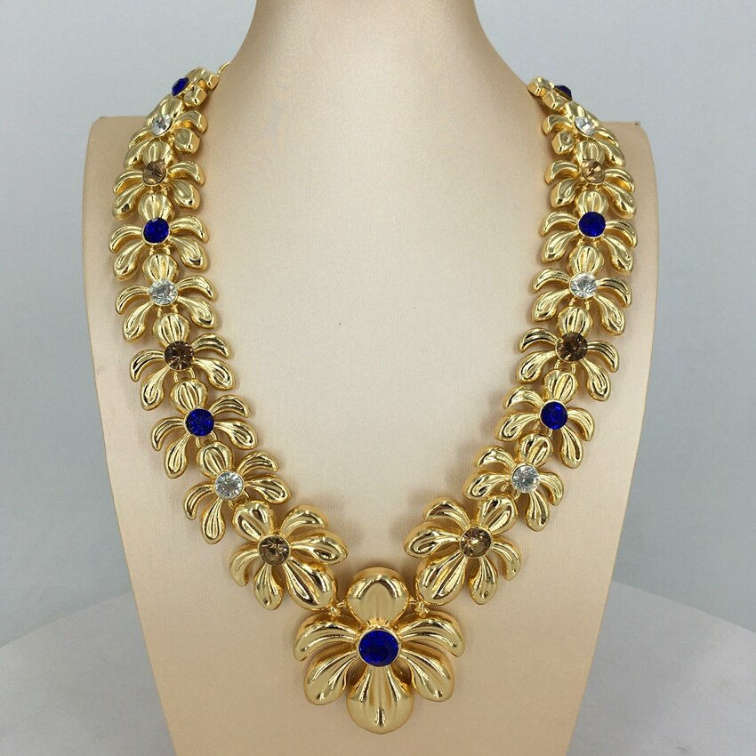 Thumbnail: New In Fashion Italian Gold Plated Necklace Earrings Bracelet Ring Luxury Ladie