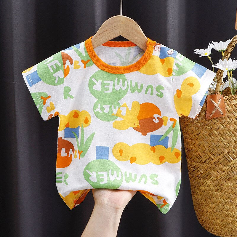 Thumbnail: 2023 Summer Children 3D Cartoon T-shirt for Boy Animal Printing Dinosaur Shark 