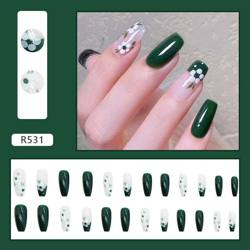 Thumbnail: 24pcs Lovely Girl Nail Art Wearable Press On Fake Nails Tips Full Finished Fals