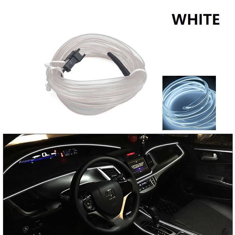 1M/3M/5M Car Interior Led Decorative Lamp EL Wiring Neon Strip For Auto DIY Fle