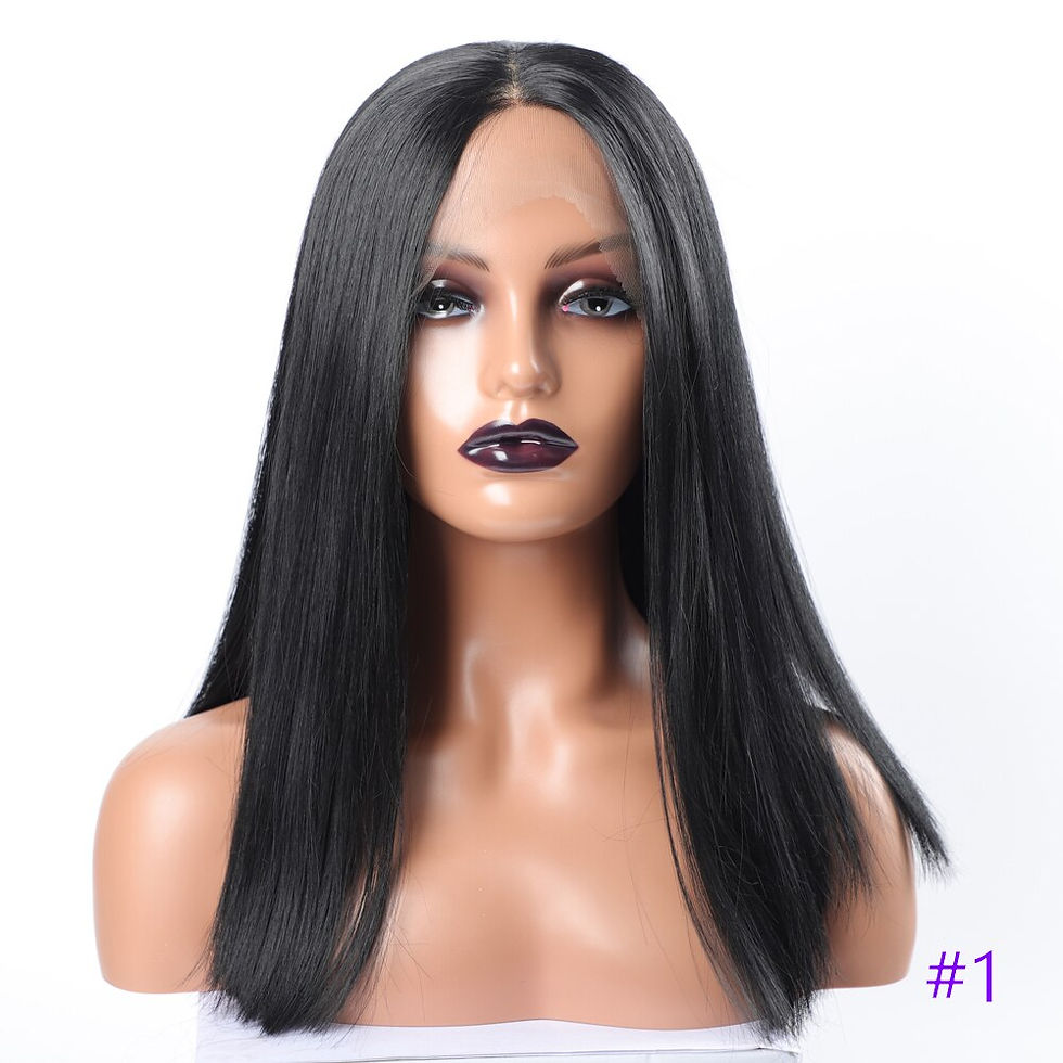 Thumbnail: Synthetic Lace Front Wig T Part Lace Wig Black Bone Straight Synthetic Hair Han