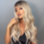 Thumbnail: HAIRCUBE Long Ombre Brown Black Light Blonde Synthetic Wigs with Bangs Heat Res