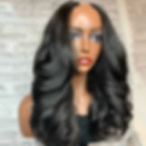 Thumbnail: Soft Deep Part Natural Black Long 24inch Kinky Curly U Part Wig European Remy H