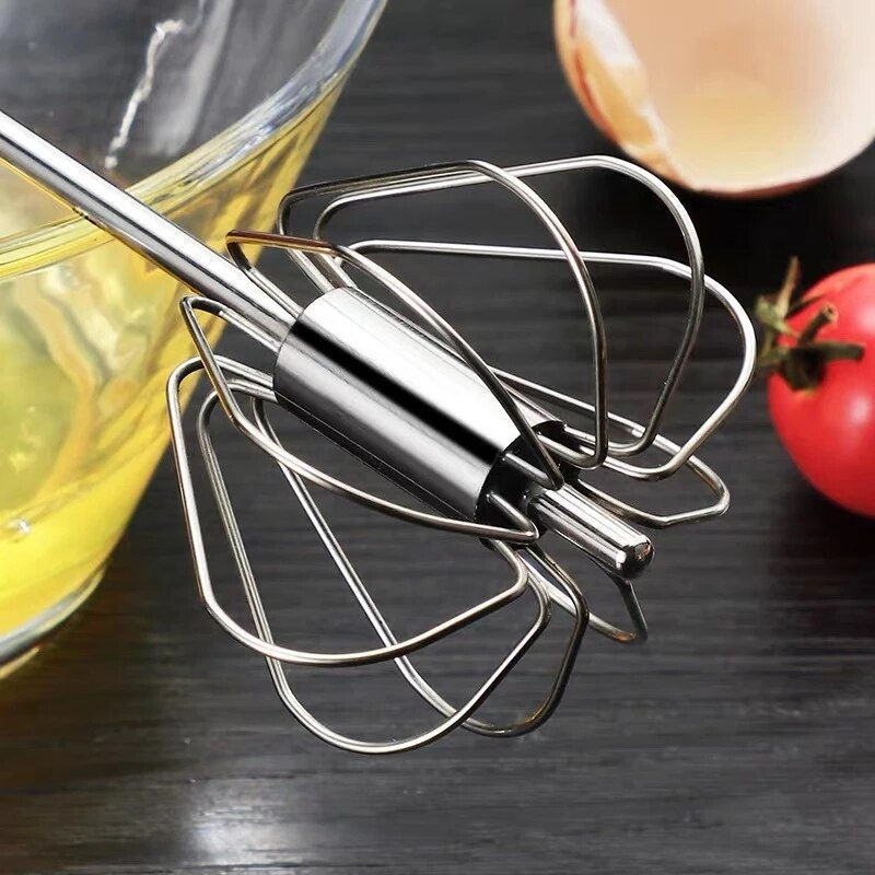 Thumbnail: Household Semi-Automatic Rotating Egg Beater Stainless Steel Turning Cream Uten