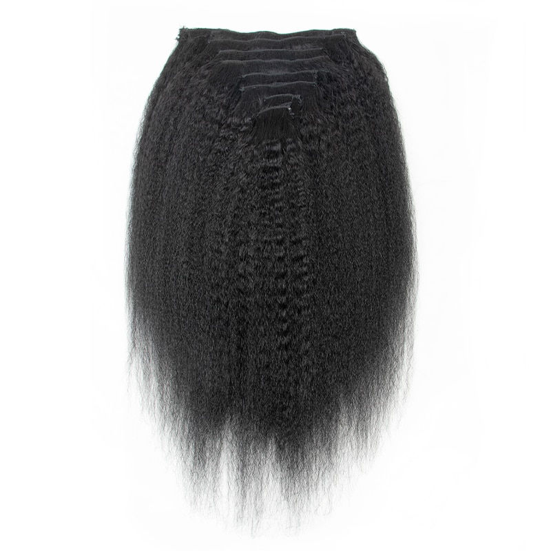 Thumbnail: Kinky Straight Clip in Human Hair Extensions for Black Women Remy Hair Extensio
