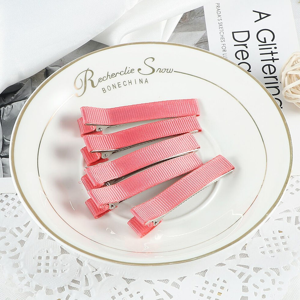 Thumbnail: 24PCS 6cm Ribbon Covered Metal Hair Clips Basic Simple Hairpins DIY Jewelry Han