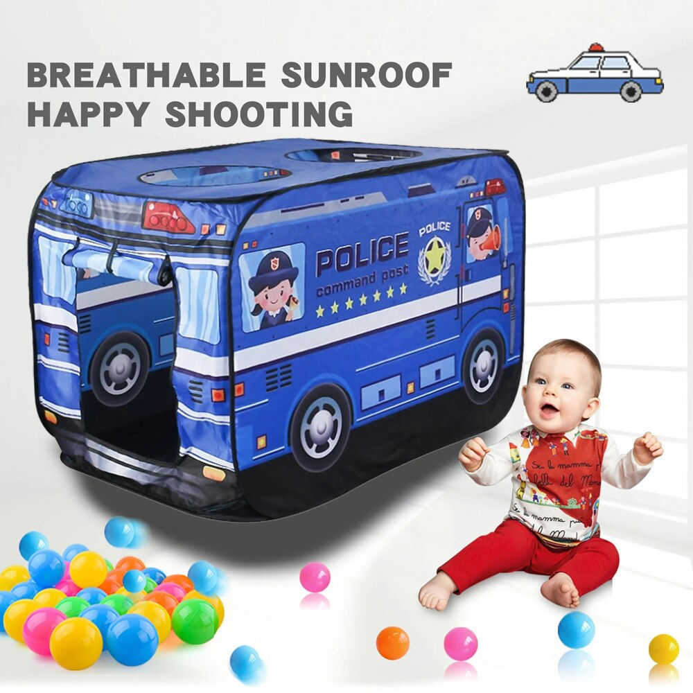 Children's Car Tent House Fire Truck Foldable Play Tent Indoor and Outdoor Game