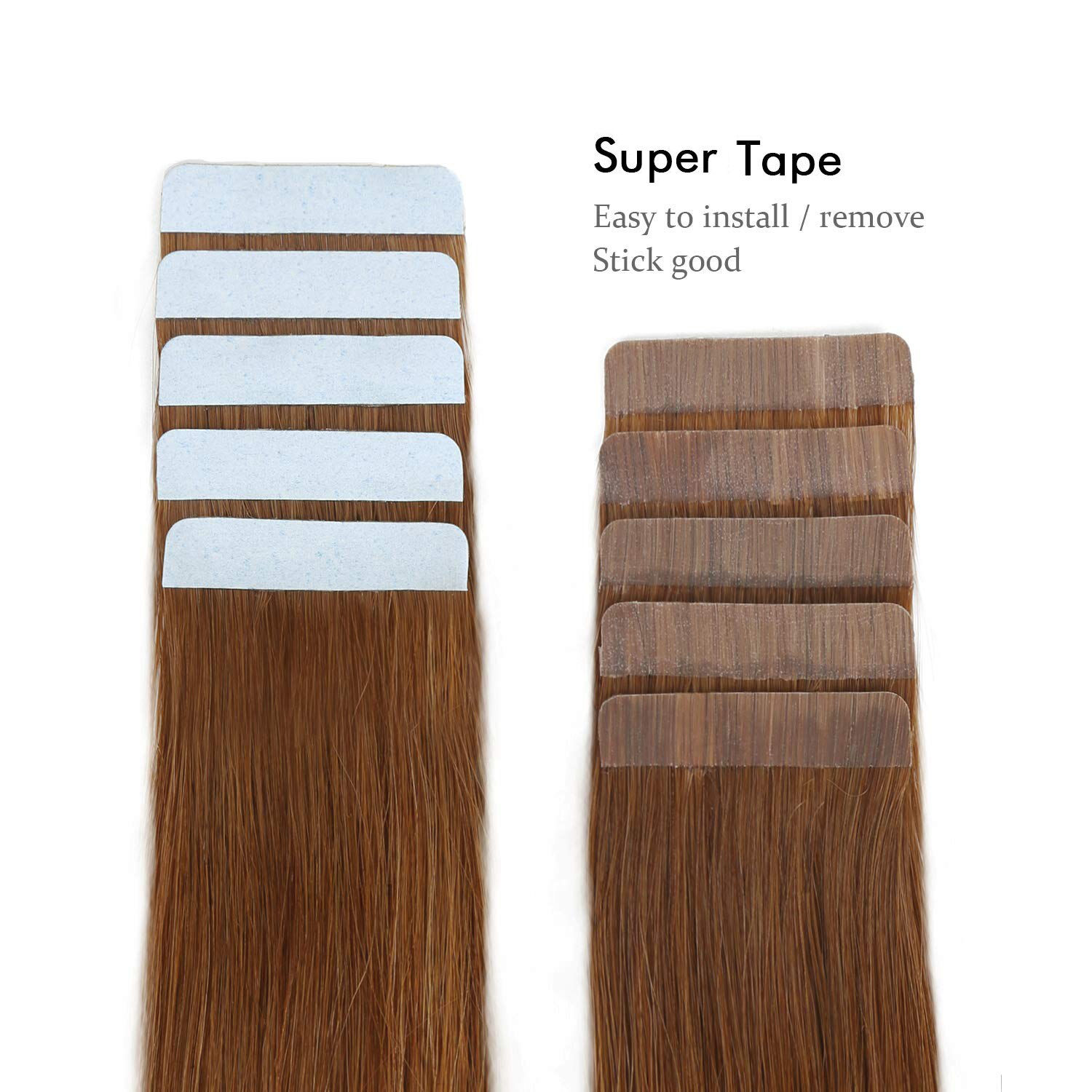 Hair Extensions Tape in Human Hair 16-26inch Silky Straight Remy Human Hair Sea