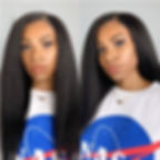 Thumbnail: Glueless Natural Black Soft Long 26inches 200Density Yaki Kinky Straight Deep L