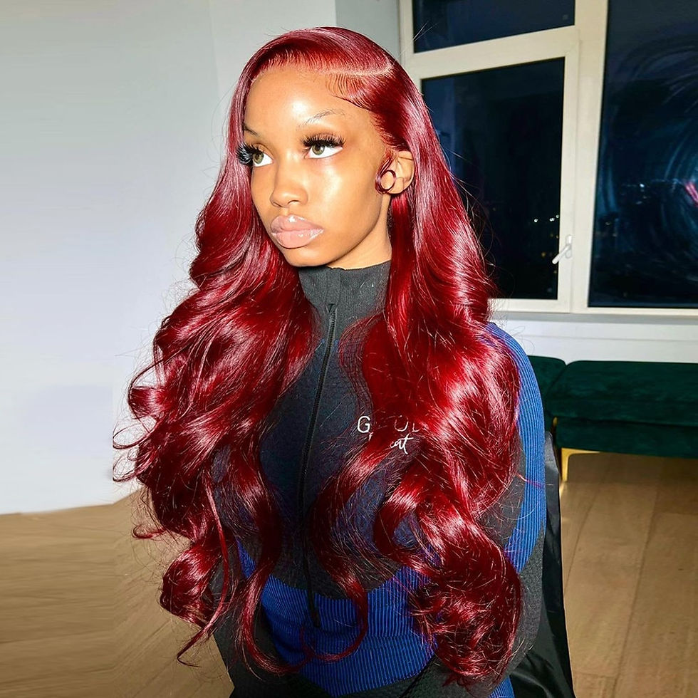Thumbnail: Red Colored Body Wave 13x6 Hd Lace Frontal Wig Glueless 30 34 36 Inch 13x4 Burg