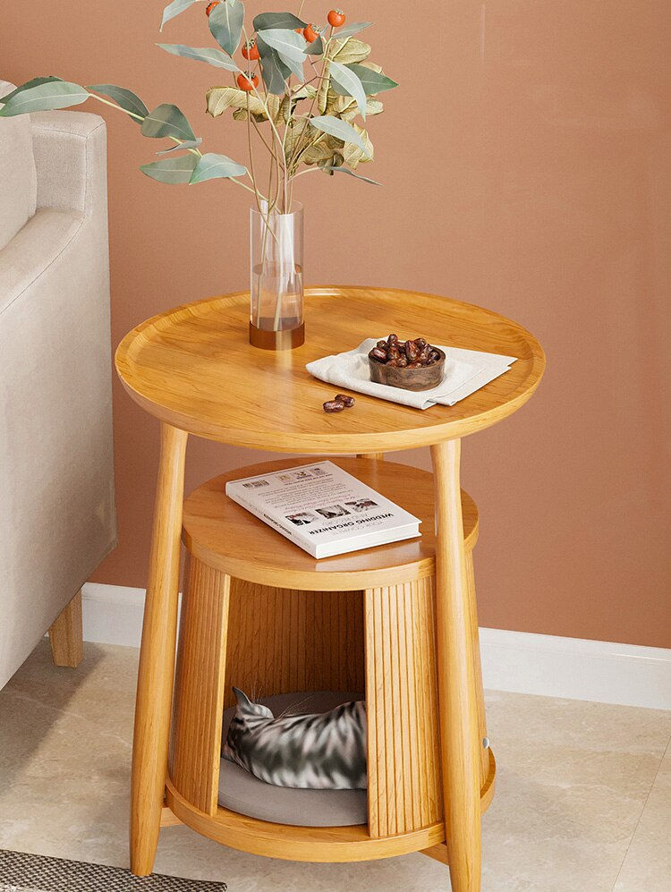 Thumbnail: Nordic Solid Wood Small Coffee Tables Designer Organizer Minimalist Side Table 