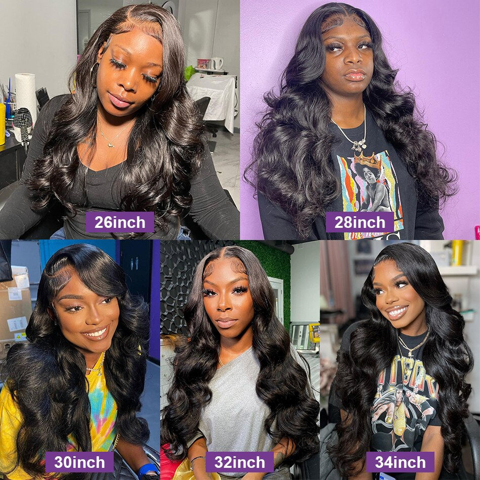 Thumbnail: Body Wave Lace Front Wig 4x4 Lace Closure Wig 13x6 HD Lace Frontal Wig 360 Full