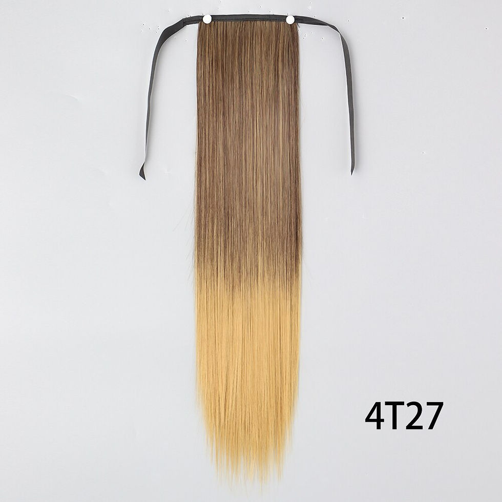 Thumbnail: XINRAN Synthetic Long Straight Ponytail Clip In Hair Extensions Wrap Around Pon