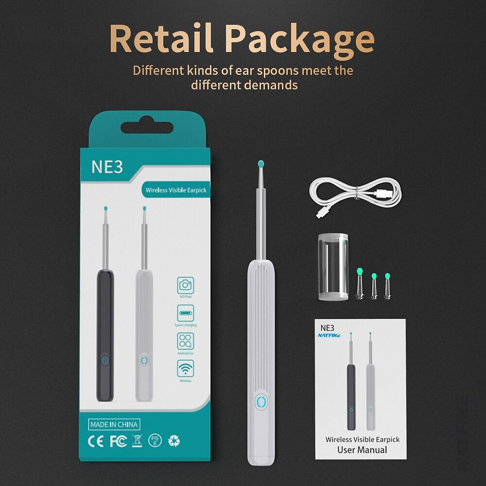 Thumbnail: Wireless WiFi Ear Pick Otoscope Camera Borescope Luminous Ear Wax Cleaning Teet