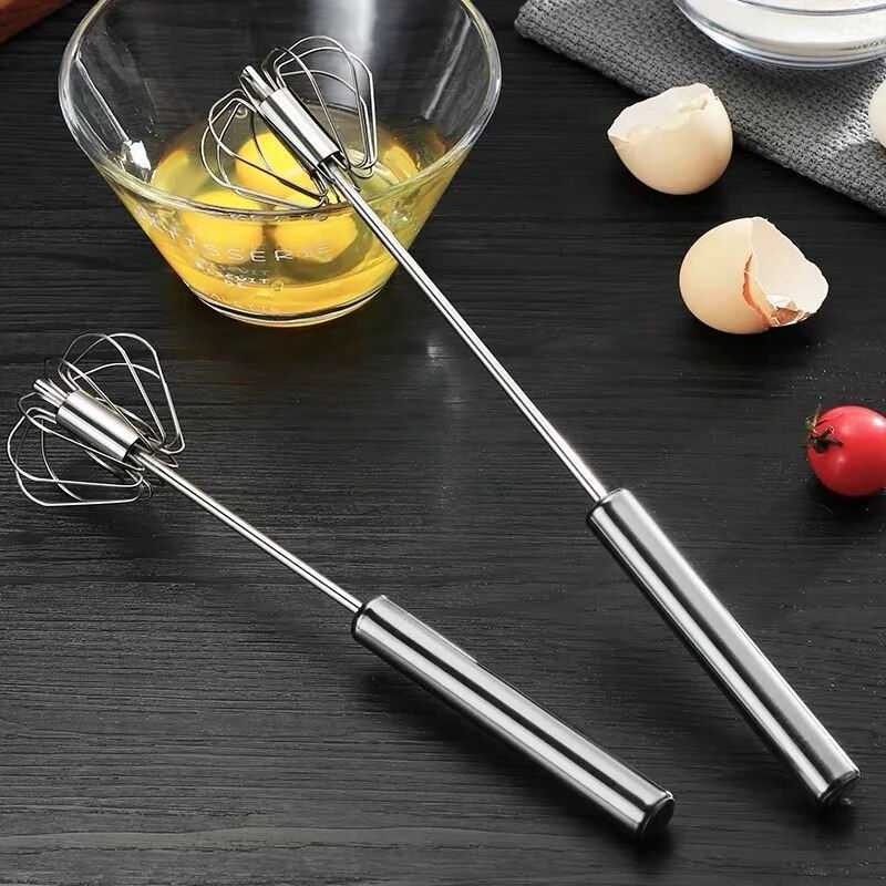 Thumbnail: Household Semi-Automatic Rotating Egg Beater Stainless Steel Turning Cream Uten