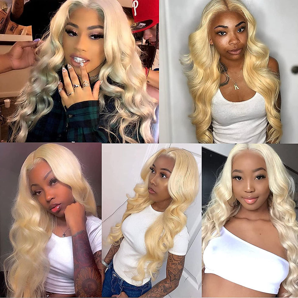 Thumbnail: Blonde 613 Body Wave Synthetic Lace Wigs For Women Glueless Pre Plucked Hairlin