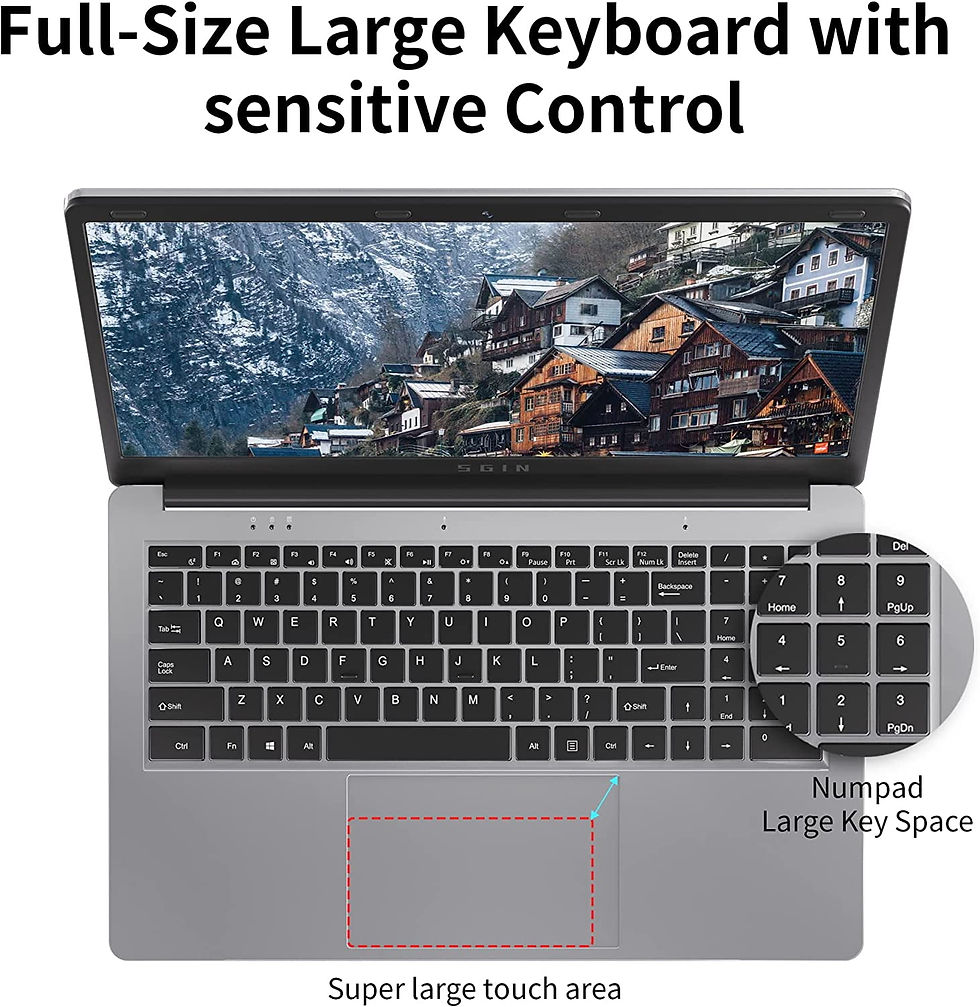 Thumbnail: SGIN 15.6inch Laptop 4GB DDR4 128GB SSD Windows 11 Laptop Computer with Quad Co