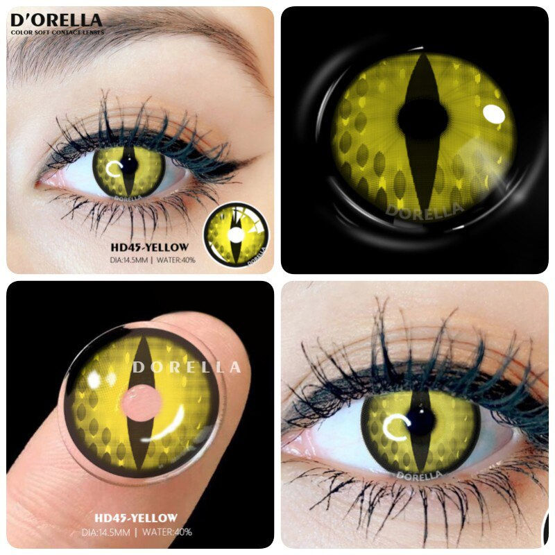 Thumbnail: D'ORELLA 1Pair Cosplay Anime Contact Lenses Multicolored Contact Lenses Hallowe