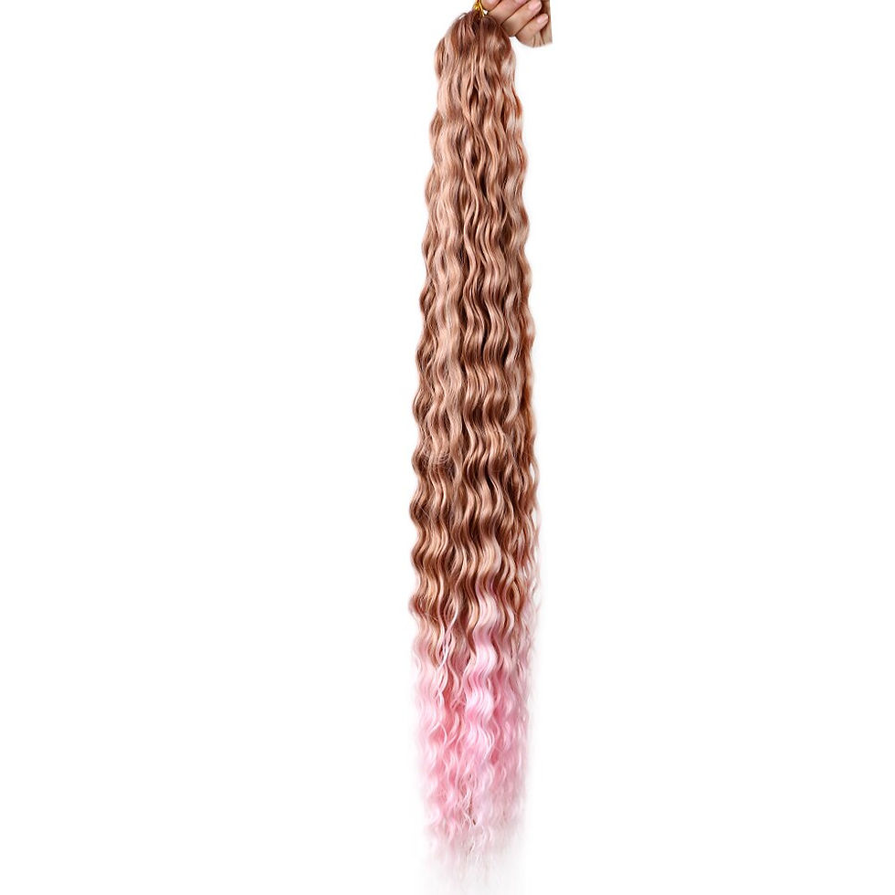 Thumbnail: Deep Wave Twist Crochet Hair Extension Afro Curly Ombre Braiding Hair Synthetic