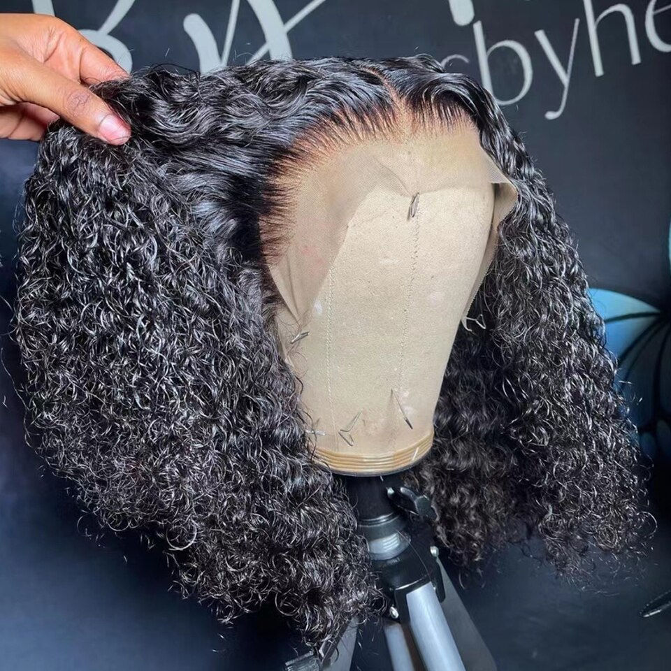 Thumbnail: Luvin 180 density Short Bob Wig Highlight T part Lace Frontal Wigs Cheap Water 