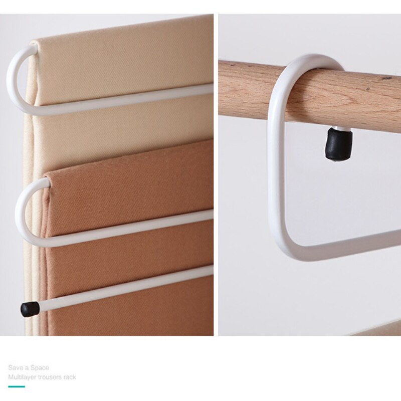 Thumbnail: Home Wardrobe Space-saving Hanger Multi-layer S-shaped Trousers Hanger Multi-fu