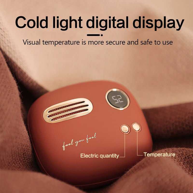 Thumbnail: Digital Display Temperature Hand Warmer Power Bank Retro Speakers Pocket Mini P
