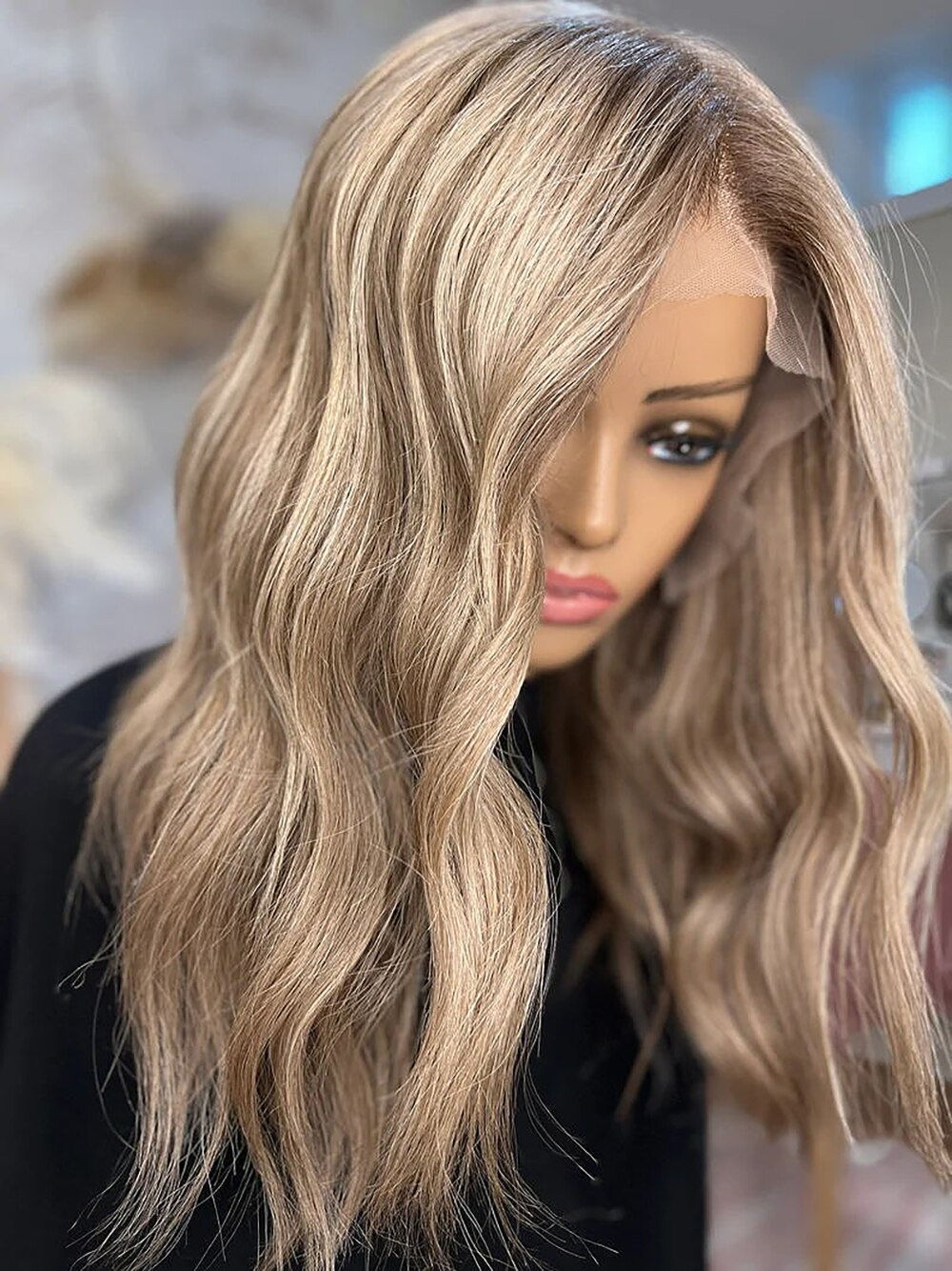 Highlight Wig Human Hair Body Wave Colored Brown Ombre blonde Brazilian 360 Ful