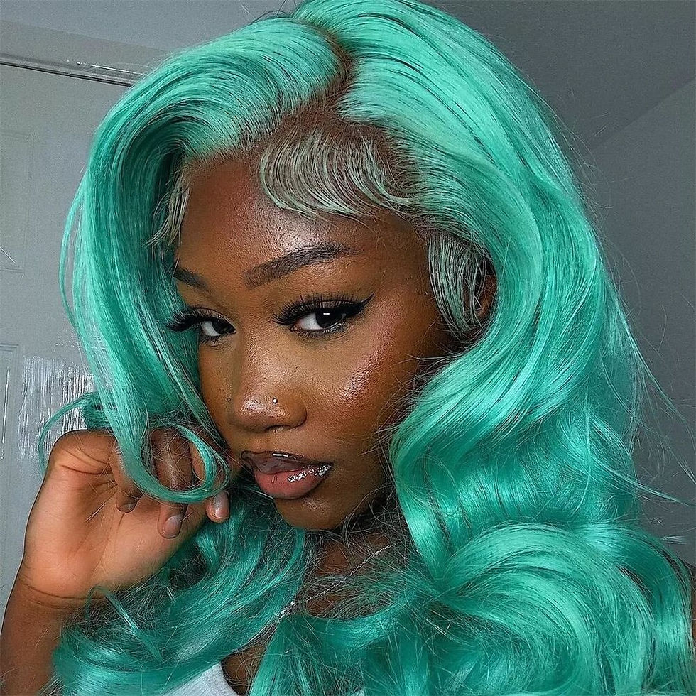 Thumbnail: Green 13x6 Transparent Lace Front Wig Body Wave Wigs For Women 613 Colored 13x4