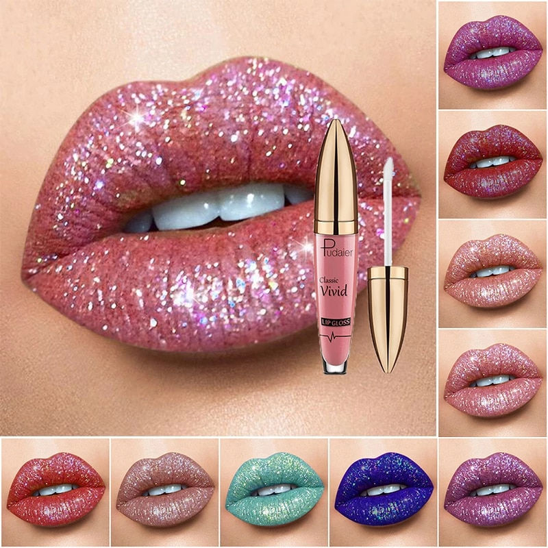 Thumbnail: 18 Color Matte To Shiny Glitter Liquid Lipstick Shiny Lip Gloss Diamond Waterpr