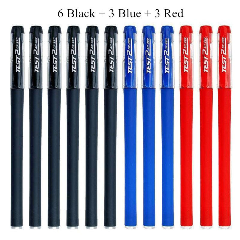 Thumbnail: 3 Gel Pens + 50 Refills Set 0.38mm Black Blue Red Ink Bulk Pens Thin Tip Journa