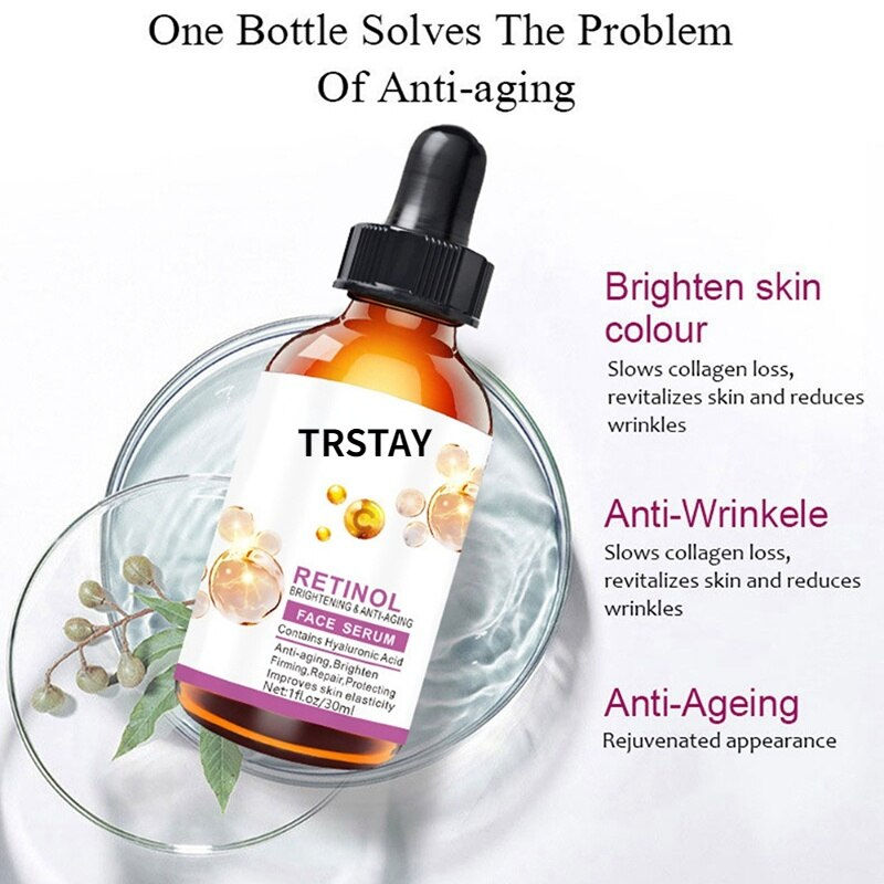 Thumbnail: Retinol Anti Aging Serum Firm Lift Fade Fine Lines Removal Wrinkle Moisturizing