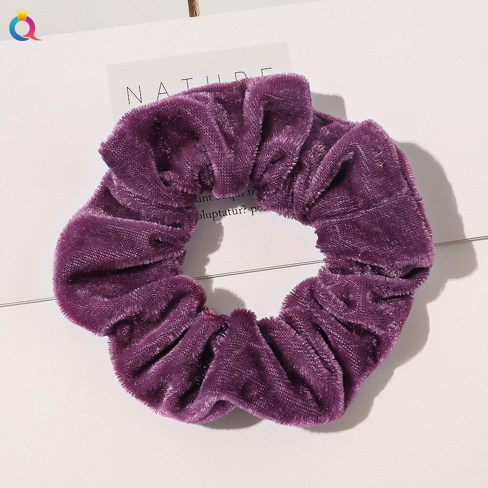 Winter Warm Soft Hair Scrunchies for Women Girls Cute Velvet Elastic Hair Band