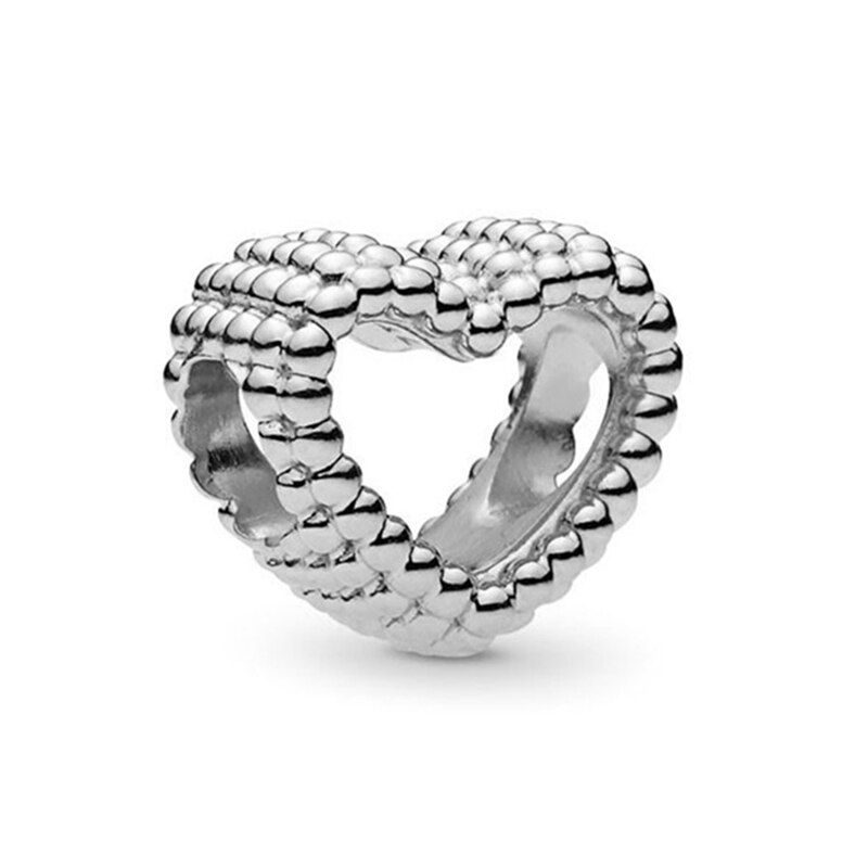 Thumbnail: 2Pcs Silver Color Hollow Love MOM Crown Charm Beads Pendant Fits Brand Bracelet