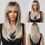 Miniaturbild: Brown to Light Ash Brown Blonde Wigs with Bangs Layered Synthetic Wigs for Wome