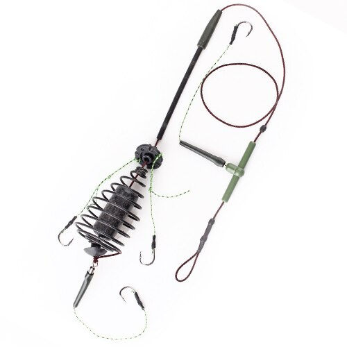 Thumbnail: FISH KING 30-80g High Carbon Steel Barbed Hook Metal Feeder Carp Fishing Bait C