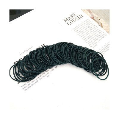 Thumbnail: 30/50/100pcs Hair Tie Girls with Black Hair Tie High Elastic Rubber Band for Wo