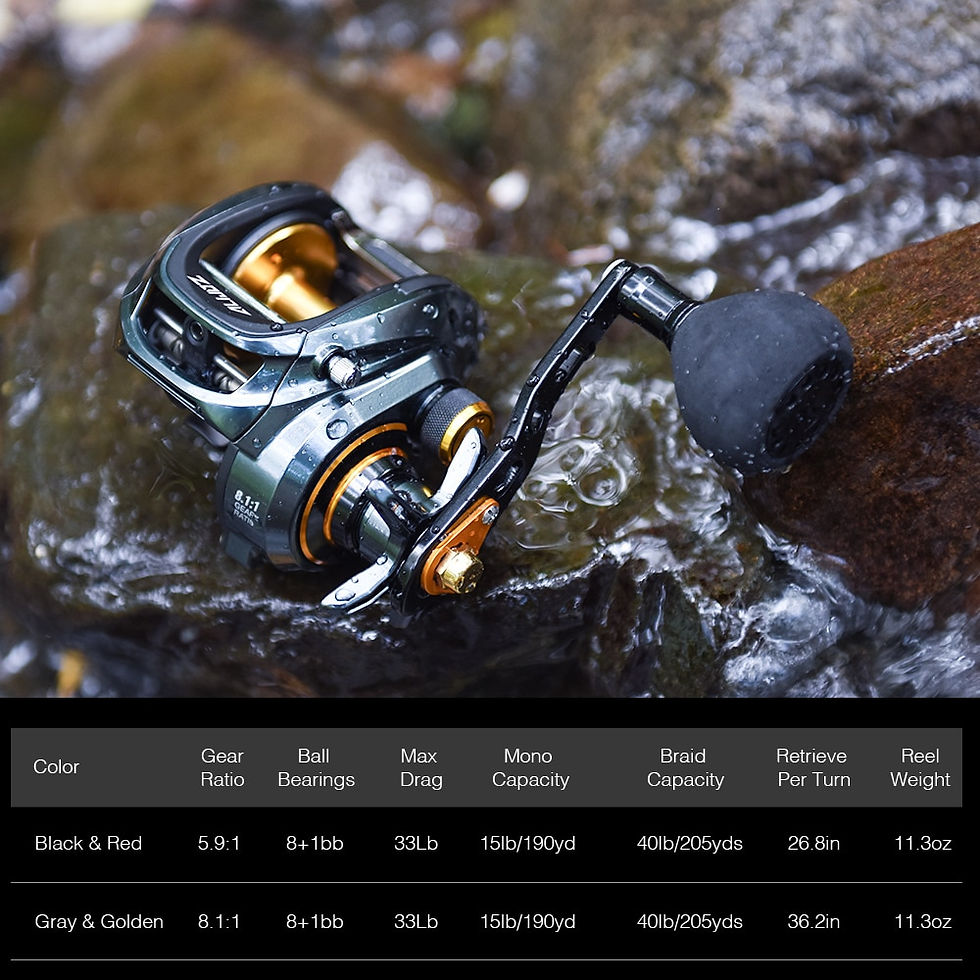 Thumbnail: Piscifun Alijoz 300 Low Profile Baitcasting Reel 15KG Max Drag 8+1 Bearings Alu