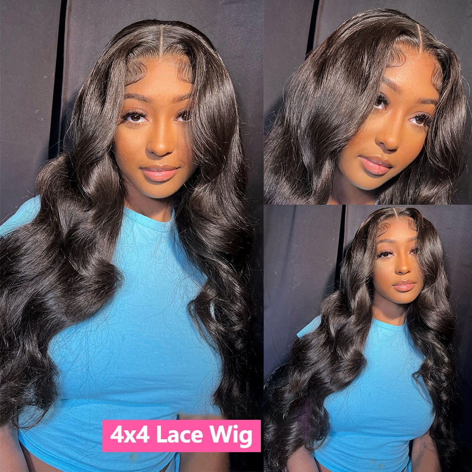 Thumbnail: Human Hair Lace Frontal Wig 13x4 Transparent Lace 100% Human Hair Wigs Body Wav