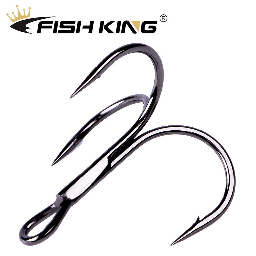 Thumbnail: FISH KING 20pcs/Pack Fishing Hook High Carbon Steel Black Nickel Super Sharp Tr