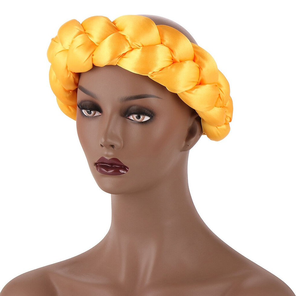Thumbnail: 2021 exaggerated big satin sponge headband boubou africain femme with turban fa