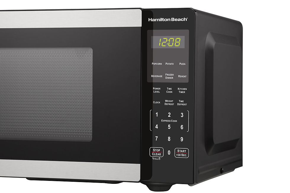 Thumbnail: Hamilton Beach 0.9 Cu ft Countertop Microwave Oven, 900 Watts, Stainless Steel,