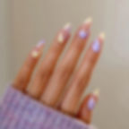 Thumbnail: 24pcs Simple Style Nail Art Colorful Lines Fake Nails In Shape Of Water Drop Pr