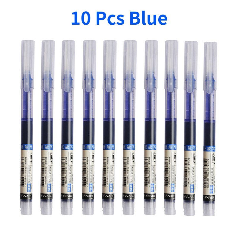 Thumbnail: 5/10 Pcs Exam Signature Ballpoint Pen 0.5mm Black Blue Ink High Capacity Gel Pe