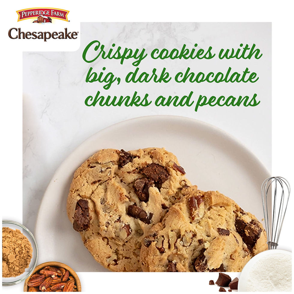 Pepperidge Farm Chesapeake Crispy Dark Chocolate Pecan Cookies, 7.2 oz Bag (8 C