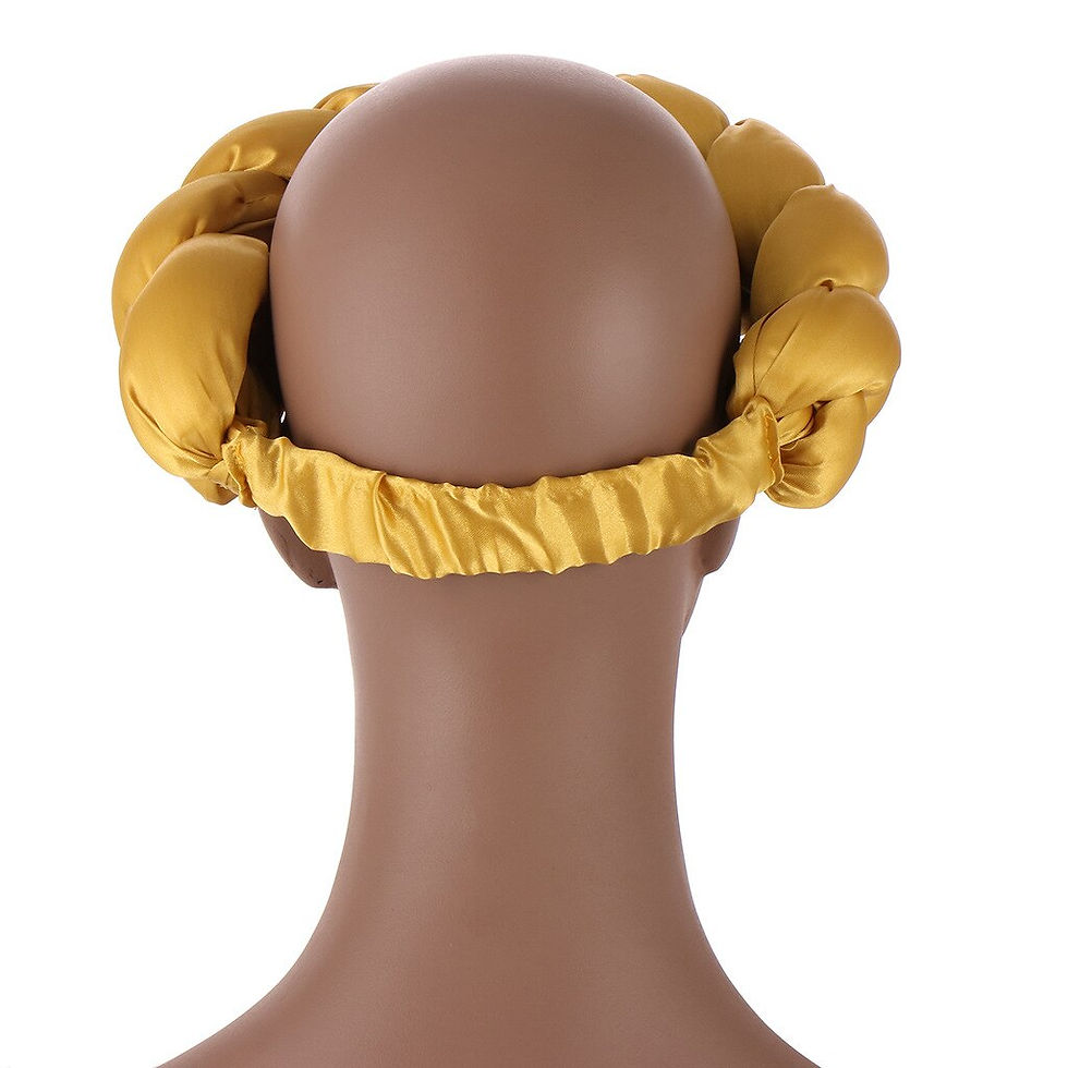 Thumbnail: 2022 Latest Exaggerated big satin twist braid Handmade African Cap Nigerian Wed