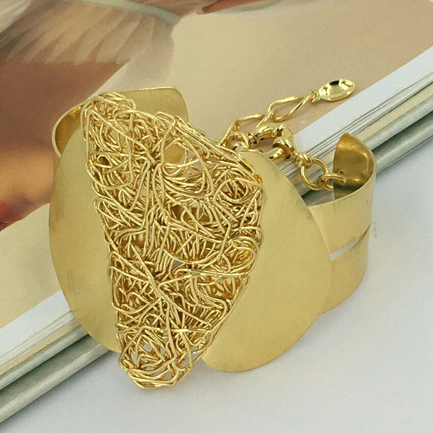 Thumbnail: Brazilian Gold Plated Huge Jewelry Set Fashion Ladies Mama Large Necklace Earri