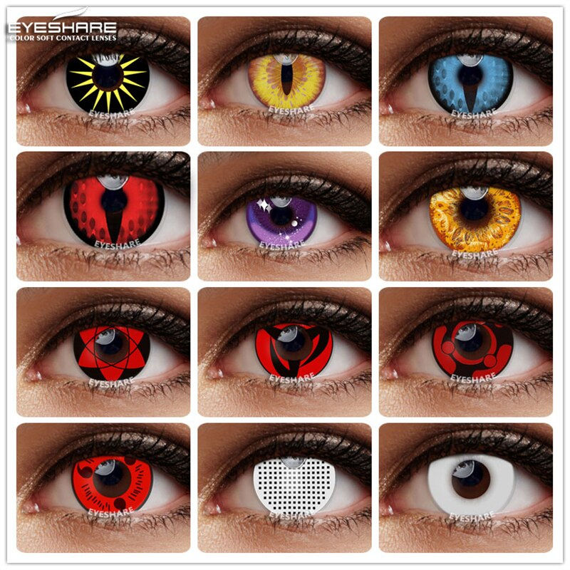 EYESHARE 1Pair Cosplay Colored Contact Lenses For Eyes Halloween Anime Lenses B
